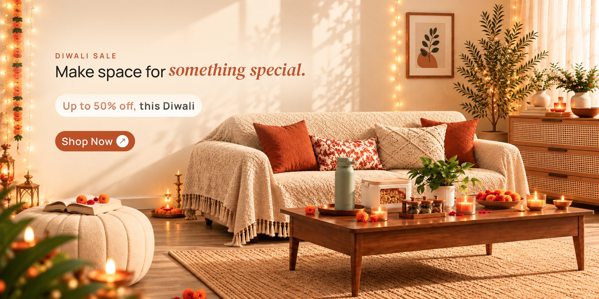 Diwali sale, up to 50% off