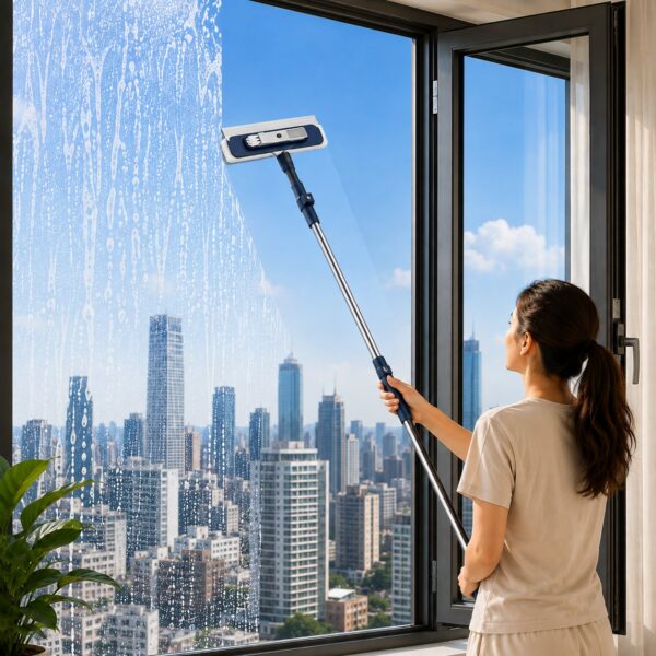 2 in 1 Extendable Window Cleaner Squeegee Wiper - 120cm