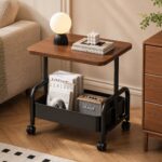 2-Tier Multi Purpose Utility Trolley Table with 360° Wheels