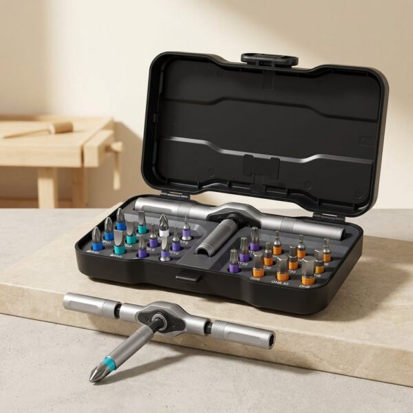 24 In 1 Magnetic T Shape Ratchet Screwdriver Set with S2 Steel Bits