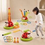 Homero 3 in 1 Musical Jump/Toss Ring/Rocket Launcher Toy for Kids