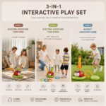 Homero 3 in 1 Musical Jump/Toss Ring/Rocket Launcher Toy for Kids