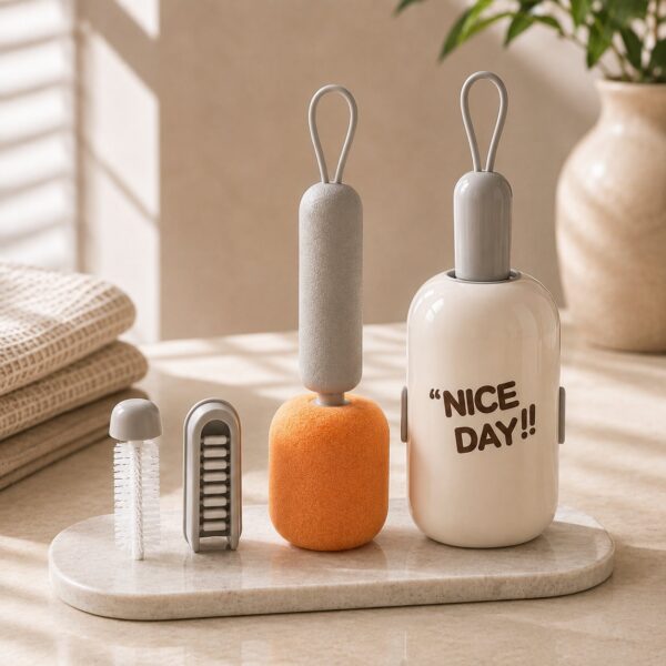 3 in 1 Telescopic Cup Cleaning Brush Set with Storage Case