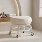 360° Rotating PU Cushion Seat Rolling Stool