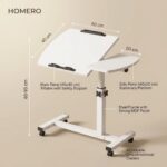 Adjustable Overbed Laptop Table with Tilting Panel & Lockable Wheels