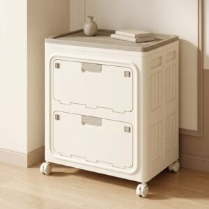 Multi Purpose Space-Saving & Stackable Foldable Storage Cabinet with Wheels