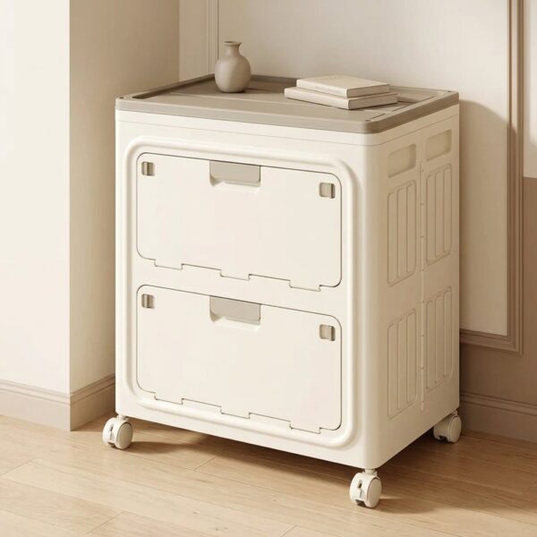 Multi Purpose Space-Saving & Stackable Foldable Storage Cabinet with Wheels