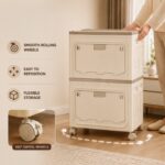 Multi Purpose Space-Saving & Stackable Foldable Storage Cabinet with Wheels