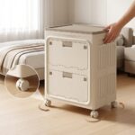 Multi Purpose Space-Saving & Stackable Foldable Storage Cabinet with Wheels