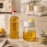 Automatic Flip Lid Glass Oil Dispenser Bottle - 900ml