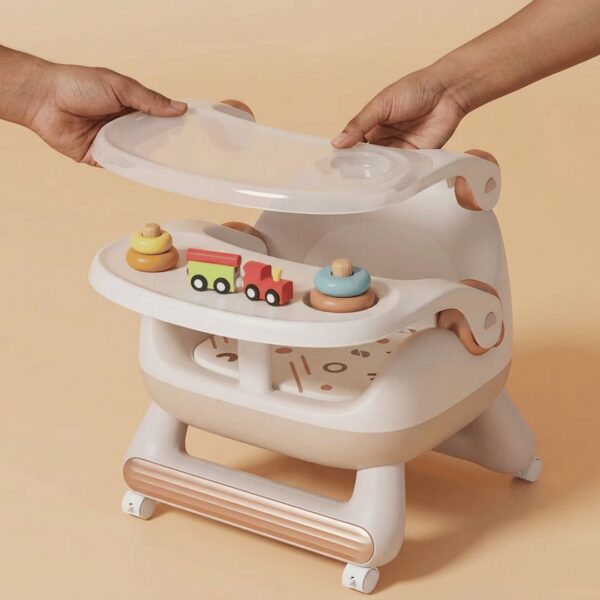 Baby Dining Anti Slip Lightweight Chair with Toddlers Cushioned Seat and Wheels