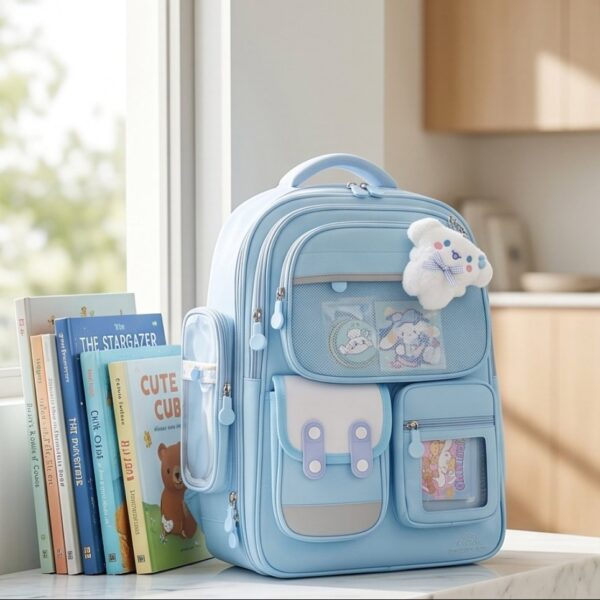 Korean Style School Kids Spacious Compartments Lightweight Backpack