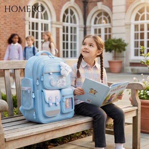 Korean Style School Kids Spacious Compartments Lightweight Backpack