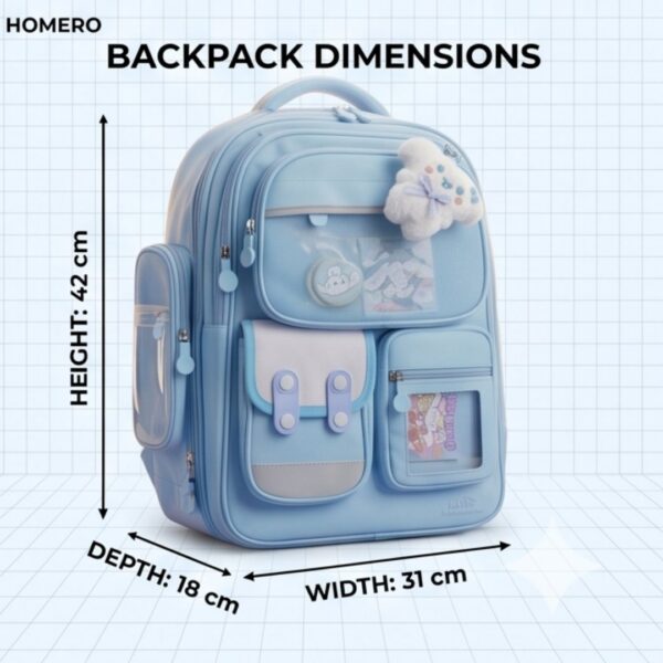 Korean Style School Kids Spacious Compartments Lightweight Backpack