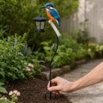 Decorative Outdoor Solar Kingfisher Garden Lantern