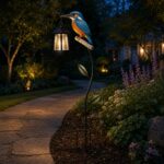 Decorative Outdoor Solar Kingfisher Garden Lantern