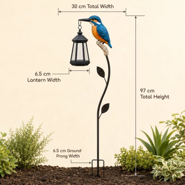 Decorative Outdoor Solar Kingfisher Garden Lantern