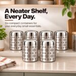 Diamond Bloom Pattern Stainless Steel Kitchen Storage Jars