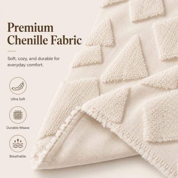 Diamond Pattern Elegant Reversible Chenille Fabric Throw Sofa Cover