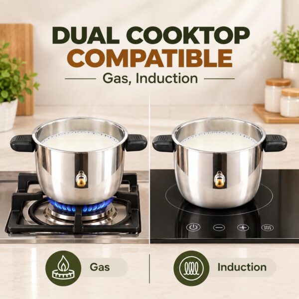 Double Wall Stainless Steel Whistling Milk Boiler