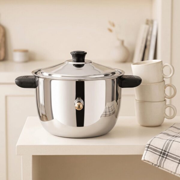 Double Wall Stainless Steel Whistling Milk Boiler