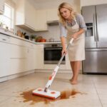 Dry Wet Cleaning Floor Mop with Flexible Clip and Washable Cloth