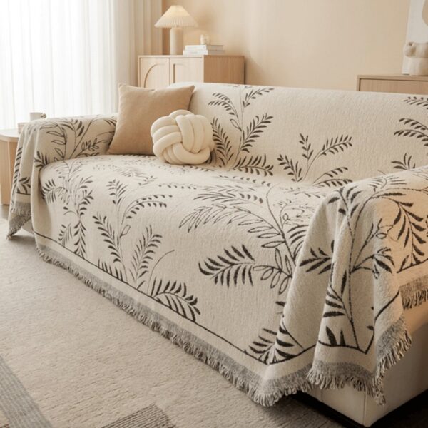 Elegant Reversible Anti Slip Chenille Fabric Sofa Cover