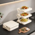 Foldable Multi Layer Dish & Prep Tray Storage Rack