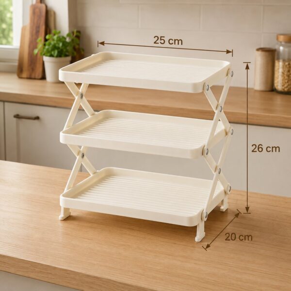 Foldable Multi Layer Dish & Prep Tray Storage Rack