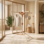 Foldable Tripod Clothes Drying Rack with Rotating Arms and Adjustable Height
