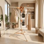 Foldable Tripod Clothes Drying Rack with Rotating Arms and Adjustable Height