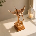 Handcrafted Wooden Manta Ray Automation Kinetic Art Sculpture