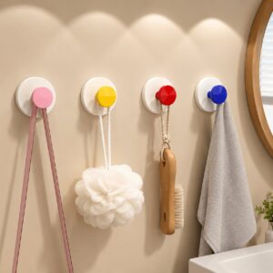 Homero Strong Grip Adhesive-Free Multicolor Suction Hook Cup