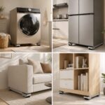 Heavy Duty Appliance Moving Stand with Anti Slip Lockable Roller Base