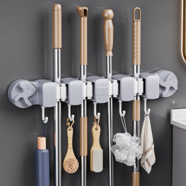 Heavy Duty Suction Cup Mop and Broom Holder