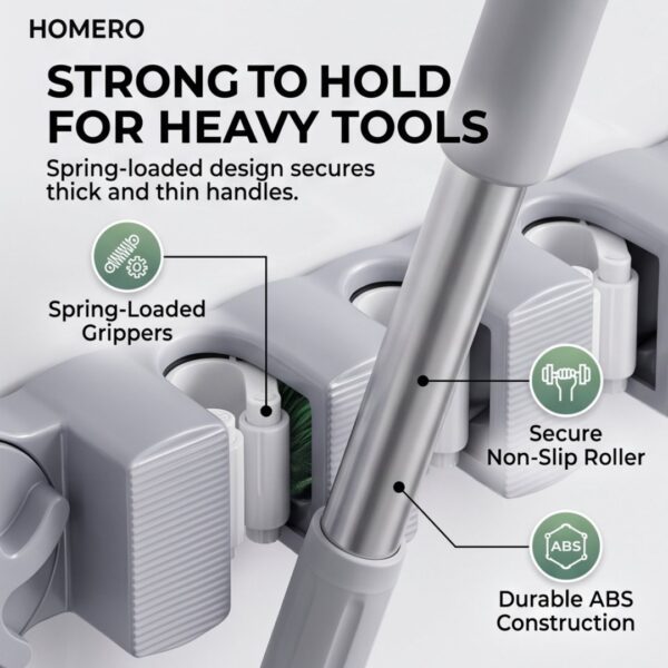 Heavy Duty Suction Cup Mop and Broom Holder