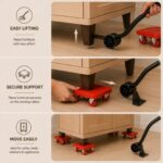 Heavy Load Furniture Shifter Kit with 360° Universal Rotating Wheels (4 Piece)