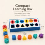 HOMERO Montessori Color Shape Classification Wooden Build Box Toy 10 Hole Set