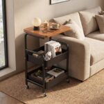 Homero 3-Tier Iron Durable Wood Slim Storage Rack