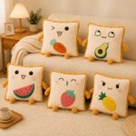 Homero 3D Cute Toast Pillow Blanket 2 in 1  Foldable Plush Quilt