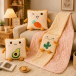 Homero 3D Cute Toast Pillow Blanket 2 in 1  Foldable Plush Quilt