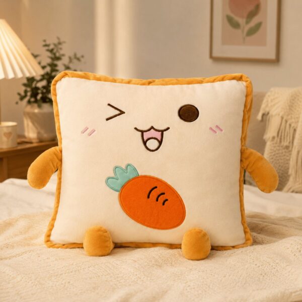 Homero 3D Cute Toast Pillow Blanket 2 in 1  Foldable Plush Quilt