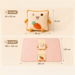 Homero 3D Cute Toast Pillow Blanket 2 in 1  Foldable Plush Quilt