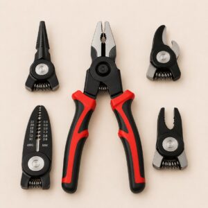 HOMERO 5 In 1 Multifunctional Interchangeable Head Heavy Duty Pliers Tool Set