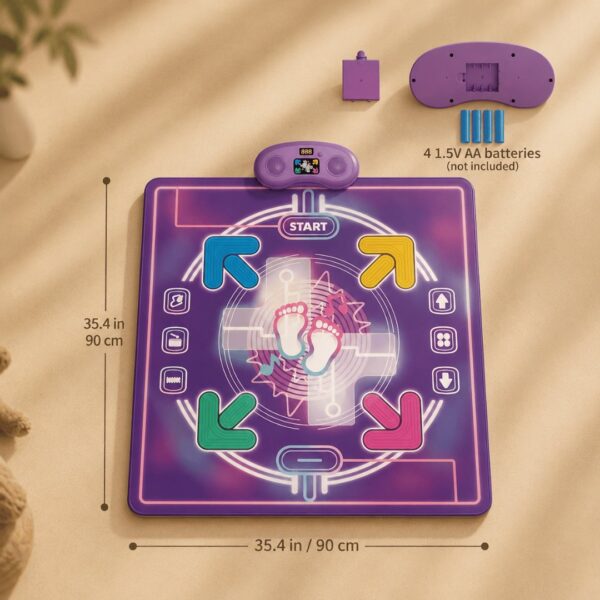 Homero 6 Game Modes Musical Dance Mat with Bluetooth - 90x90cm