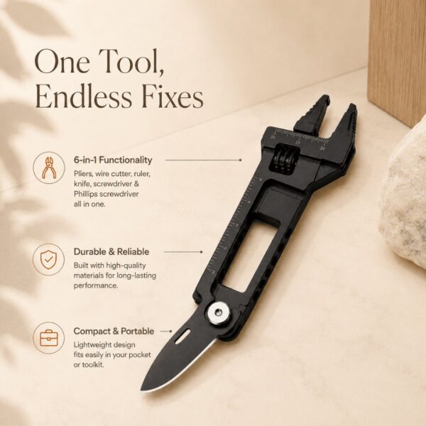 Homero 6 in 1 Multitool Stainless Steel Wrench