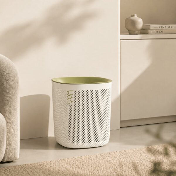 Air Flow Modern Household Trash Can (18L, CREAM)