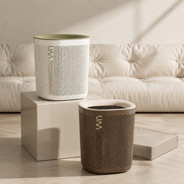 Air Flow Modern Household Trash Can (18L, CREAM)