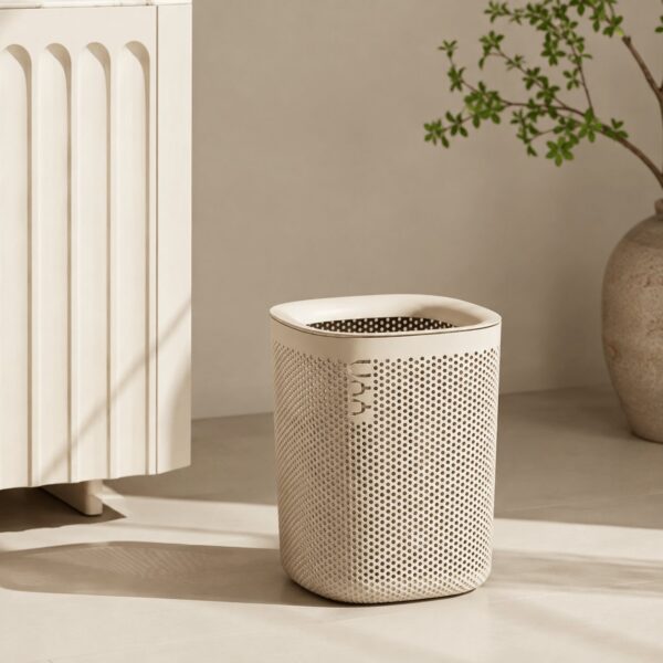 Air Flow Modern Household Trash Can (18L, CREAM)