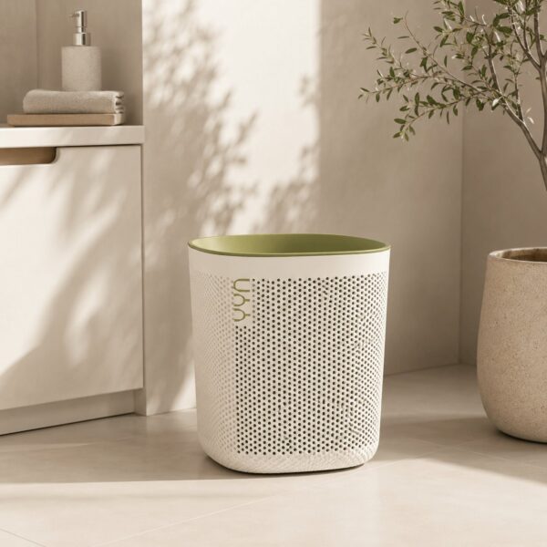 Air Flow Modern Household Trash Can (18L, CREAM)